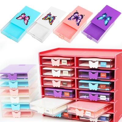 4Pcs/Set Diamond Painting Tray DIY Diamonds Painting Storage Beads Sorting Tray Container Placing Drill Plate Brush Organizer