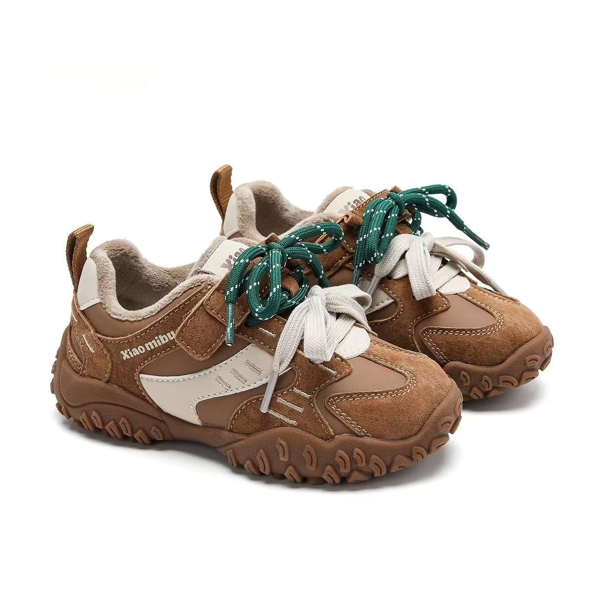 

Girls sneakers 2025 autumn and winter velvet dad shoes two cotton children s casual shoes boys soft-soled classmates 37