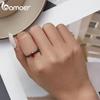 BAMOER 925 Sterling Silver Punk Black Gold Red Heart Crystal CZ Rings For Women Halloween Girl Special Jewelry Gifts