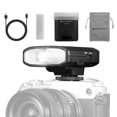 KONZEPT Mini-Kamera GN12 5600K Farbe 2000mAh Wiederaufladbar Einzelkontakt Blitzschuh Kompatibel mit und DSLR Digitalkameras K&F Blitz, Speedlite,