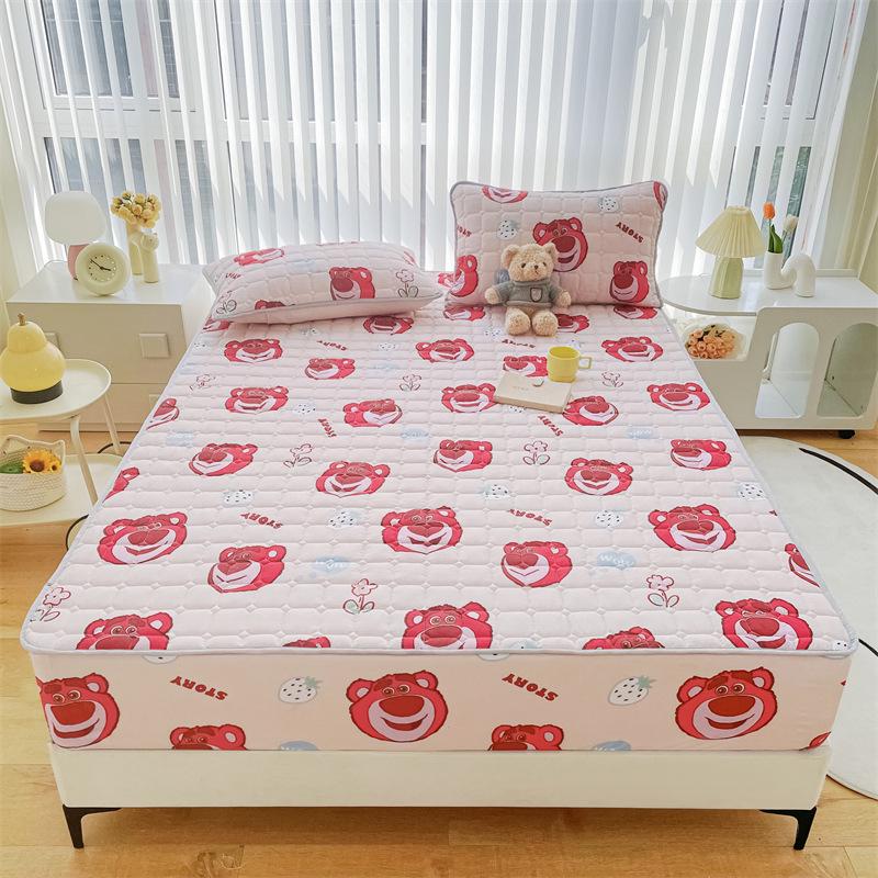 Einfarbiger, gesteppter, rutschfester Matratzenbezug – verdicktes, gebürstetes All-Inclusive-Laken für Simmons-Betten