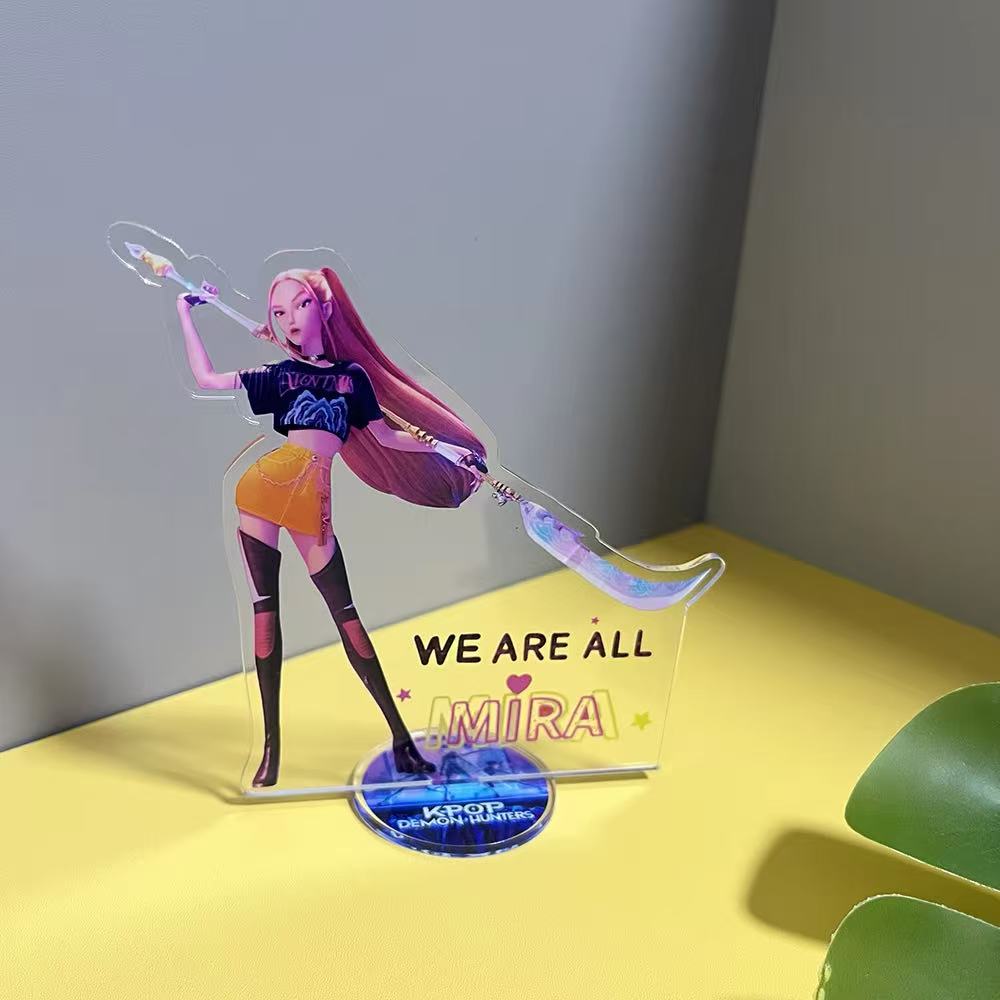 KPop Lovci Démonů Rumi Mira Zoe Akrylový Klíčenka - Stojící Talířky Dekorace na Batoh Přívěsek Ozdoba Doplňky Hračka