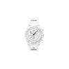 Swatch X Omega Bioceramiczna Misja na Księżyc Z fazami Księżyca Snoopy Zegarki Męskie Białe SO33W700