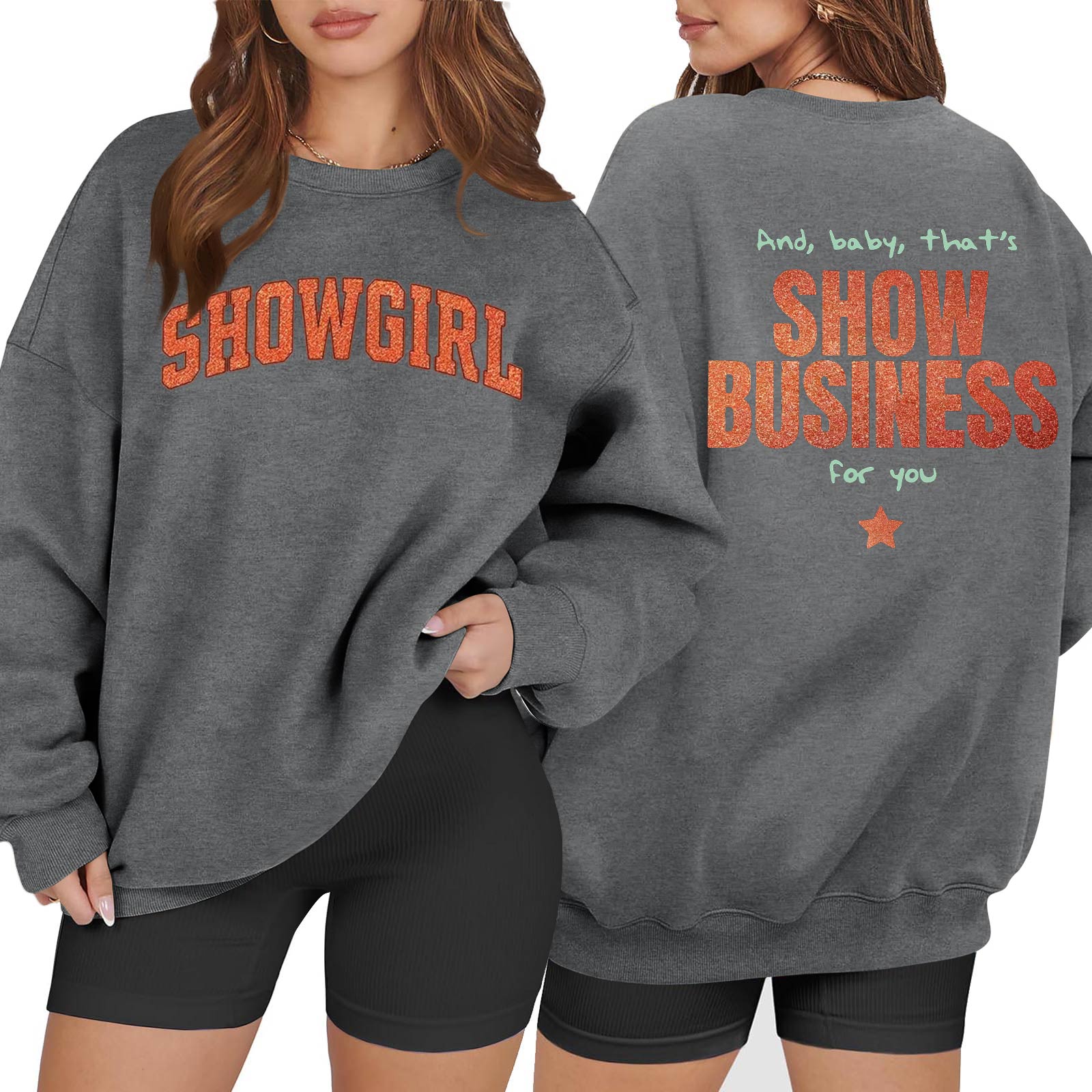 

Женский повседневный модный свитшот с длинным рукавом, принтом и круглым вырезом L