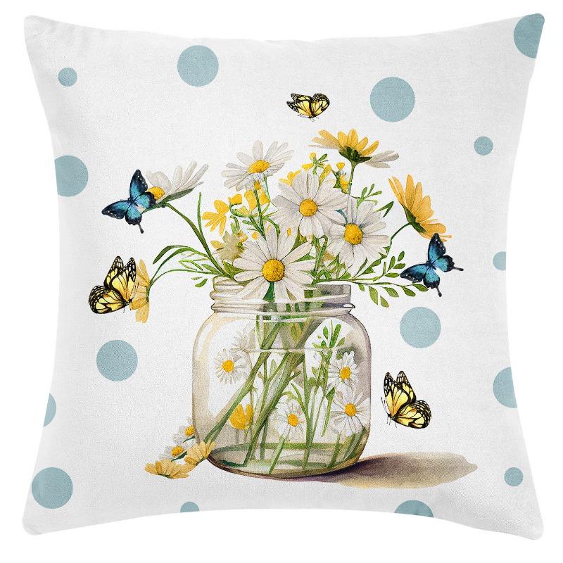 

Новая весенне-летняя наволочка с принтом цветов и бабочек, чехол для подушки для автомобиля, дома, кровати, прикроватной тумбочки