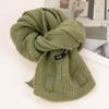 Korean-Style Green and Red Knit Scarf: Simple, Literary, Warm, Imitation Cashmere for Couples, Perfect for Autumn and Winter