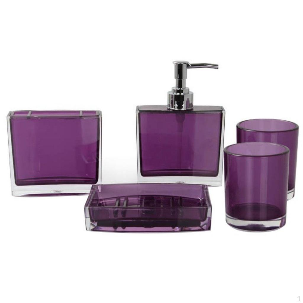 4-teiliges Badezimmer-Accessoire-Set Seifenspender und Zahnbürstenhalter für