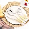 30Pcs Fashion Golden Dinnerware Set High Quality Stainless Steel Cutlery Set Dinner Knife Fork Silverware Flatware Set