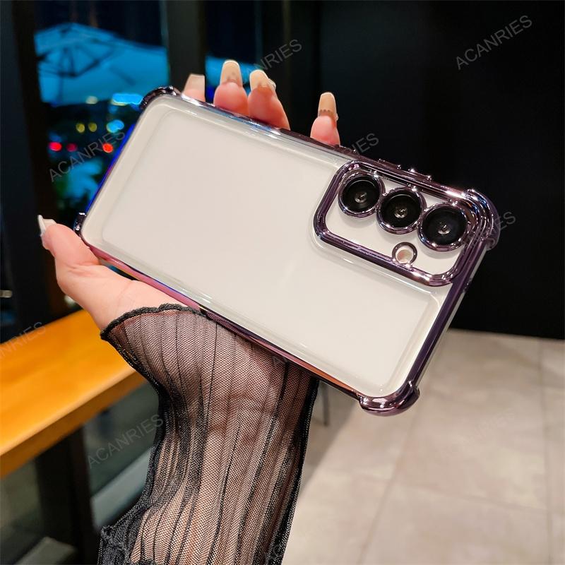 Four Corners Thickening Shookproof Plating Silicone Soft Case For Samsung A05s A52s A04 A03 A55 A23 A13 A33 A53 A12 A22 A15 A25 S24 Note 20 Cover