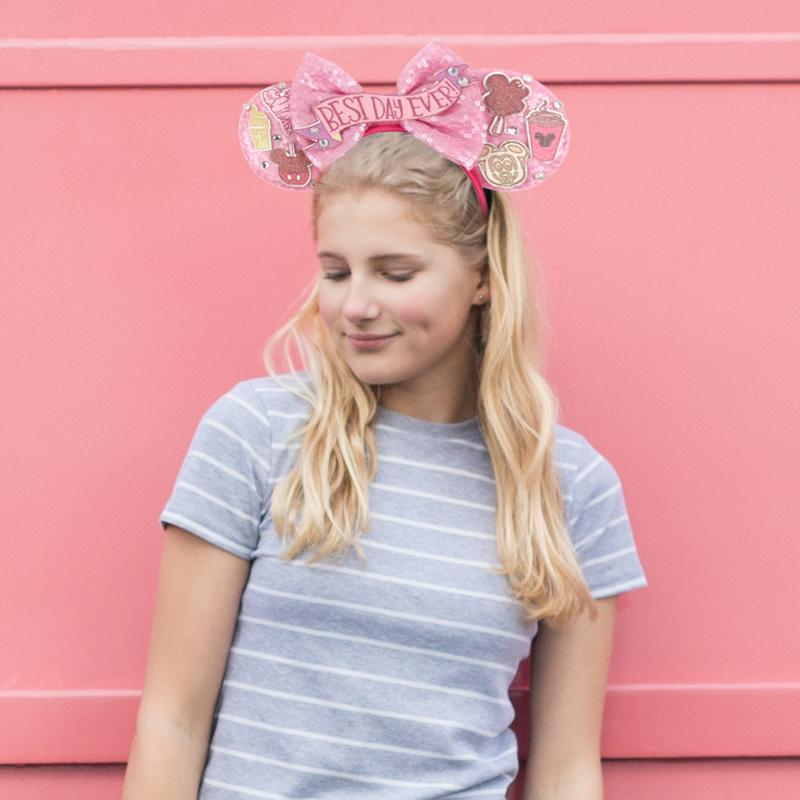 Trip Mickey Ears Headband For Girls Women Sequin Castle 5"Bow Hairband Festival Party Cosplay DIY Hair Accessories