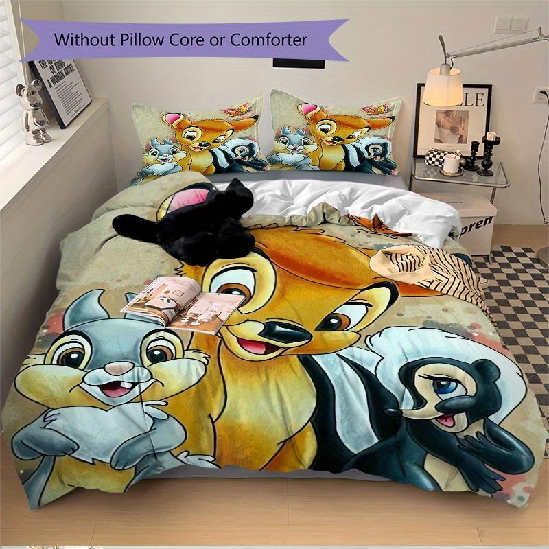 3pcs Bambi Thumper & Miss Bunny Bedding Set Includes Quilt Cover and Pillowcases, Suitable for All Seasons S006