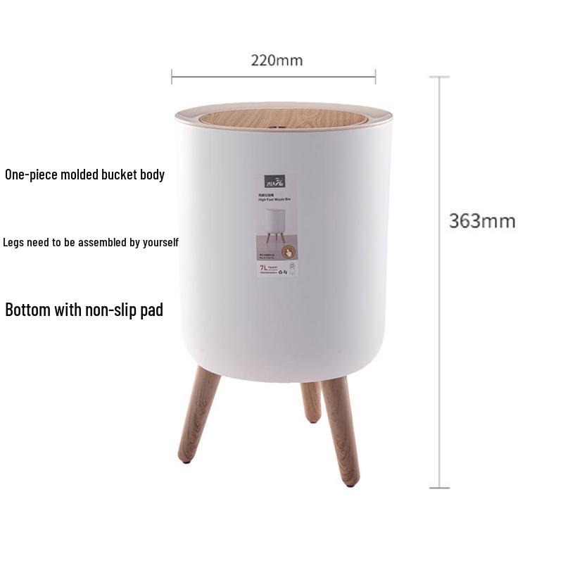 Nordic Style Luxury Trash Can with Press Lid for Home Bathroom and Living Room