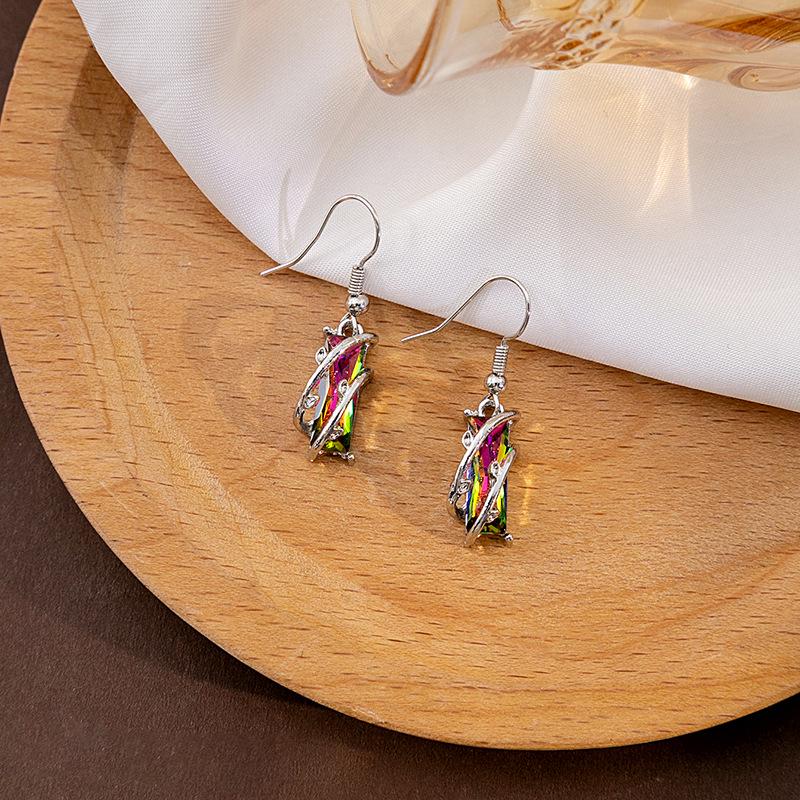 

Retro Ethnic Cat s Eye Water Drop Love Heart Dangle Earrings