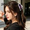 Half-tied Hair Clip Back Head Claw Reinforced Shark with Elastic Base Halloween Skull Transparent Acrylic Claw Pumpkin Bat Patterns for Bun