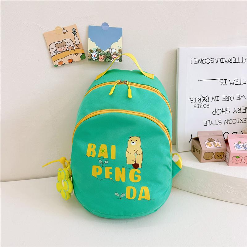 Adorable Korean Style Colorful Canvas Backpack For Kids With Light And Comfortable Design