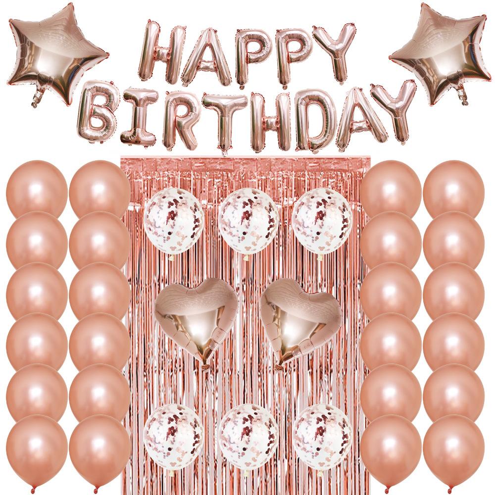 Red And Black Theme Balloon Set Adult Children Birthday Party Balloon Decoration Arrangement Rain Curtain Balloon