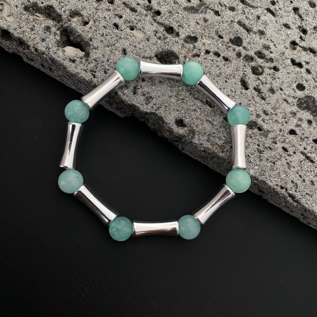 Natural Cut Crystal Bamboo Necklace Bracelet Set Fashion High-end Female Versatile Crystal Jewelry