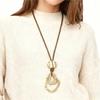 Boho Brown Leather Geometric Irregular Round Hollow Long Pendant Necklace for Women Long Choker Jewelry Gifts