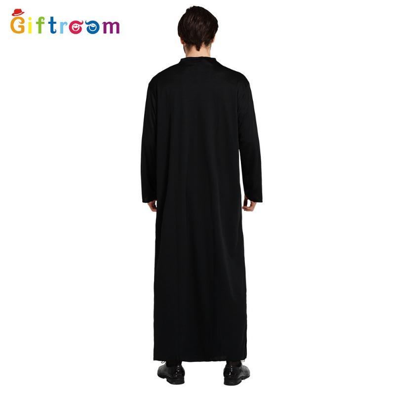 Halloween Costumes Western Party Prom Costumes Stage Show Men All Black Robe Godfather Cosplay Costumes