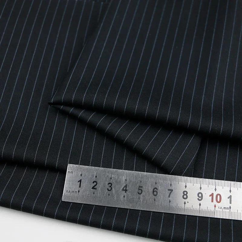 100x150cm Dark Patterned Thin Anti-wrinkle Suit Fabric for Clothes Vest Trousers Sewing Checkered Striped Cloth Black Blue