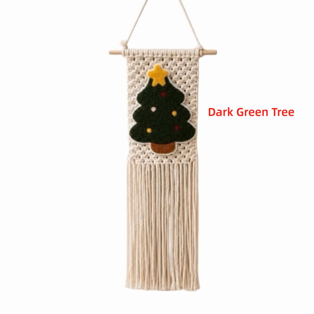 25x60cm Christmas Tapestry Tassel Fringe Holiday Wall Decoration Woven Wall Decor
