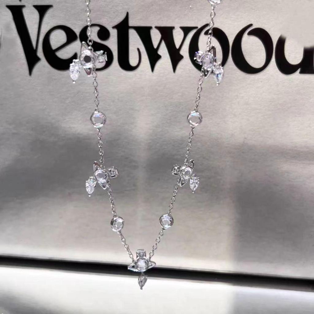 High-Edition Marquise-Cut Diamond Drop Necklace & Bracelet Set: Elegant Women's Light Luxury Fashion Clavicle Chain