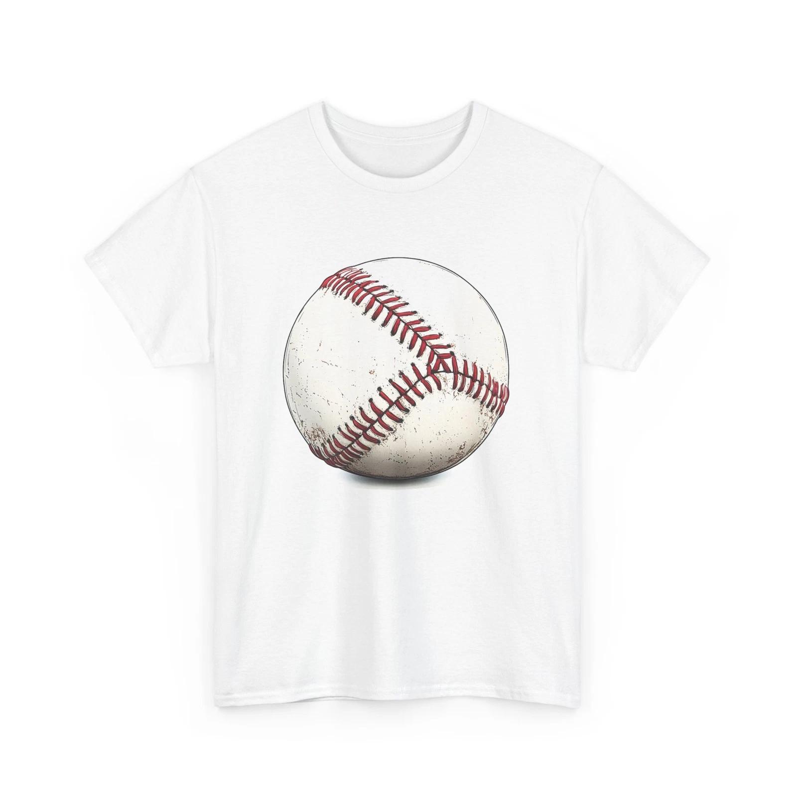 Baseball T-Shirt | Funny Baseball Fan Tee | Vintage Baseball Ball Clipart tee L