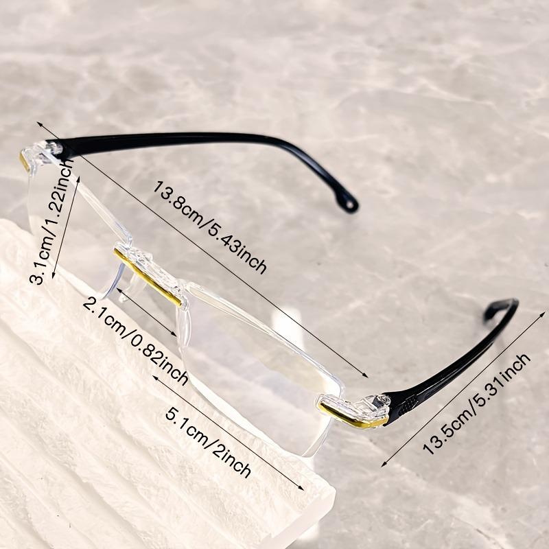 10pcs Y2K Style Rimless Reading Glasses for Women Clear Anti-Blue Light Lenses Flexible Elastic Temples Fashionable Mobile