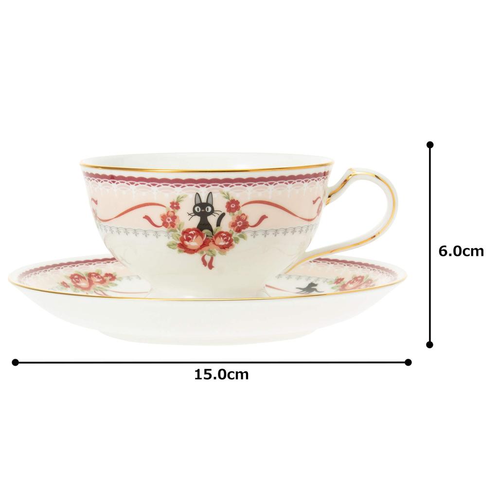 Noritake Cup & Saucer (for both coffee and tea), 190cc, Kiki's Delivery Service, Pink, Bone China, MJ97221/H-612L