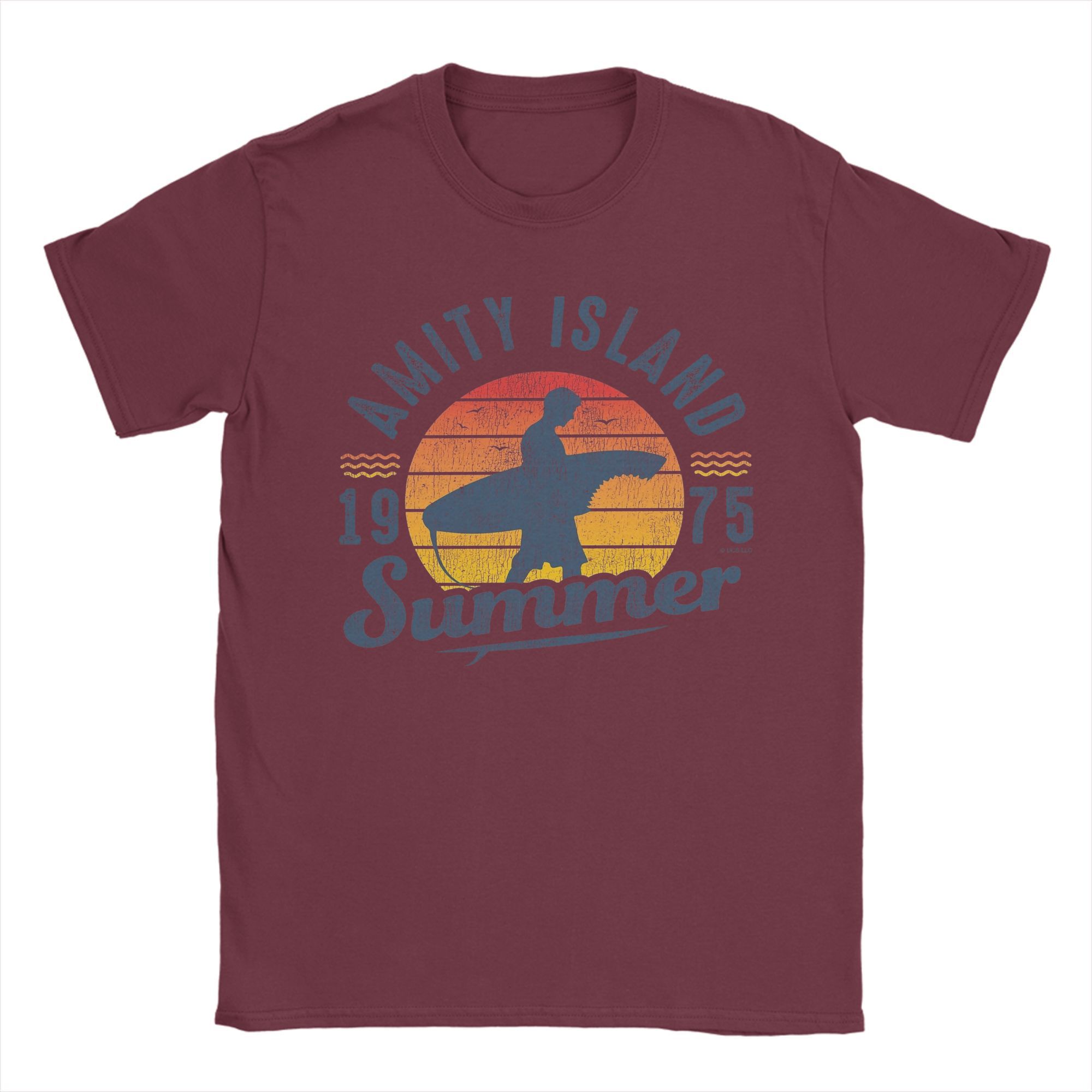 XIXI Fashion Heren Amity Island Zomer '75 Jaws T-shirts 100% Katoen Kleding Casual Korte Mouw Ronde Hals T-shirt Klassiek T-shirt L