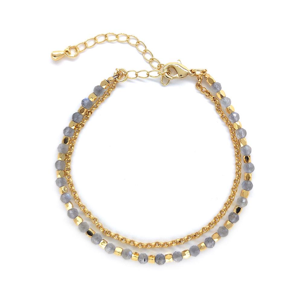 Women's Bohemian Multi-Layered Natural Tourmaline Beaded Bracelet