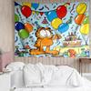 Garfield Print Tapestry, Backdrop, Easy Setup, Ideal for Bedroom, Office & Living Room, with Aesthetic Wall Hanging Decor.
