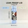 1PC Skull With Red Rose Floral Tattoo Print 750ml Color Plastic Sports Water Bottle Leakproof Flip Straw Lid Suitable for Sports Office Home Use