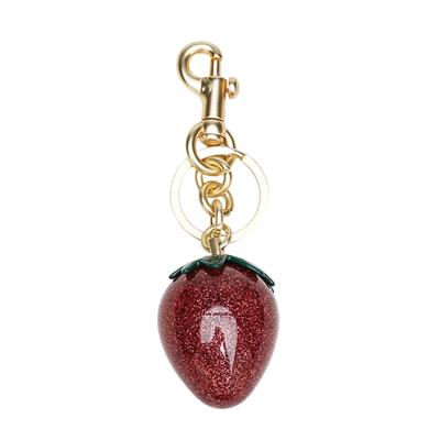  Porte-clés Fraise Charm Multifonctionnel Charm de Sac Accessoire de Clé Texture Alliage Adapté pour Clés et Sacs de Mode
