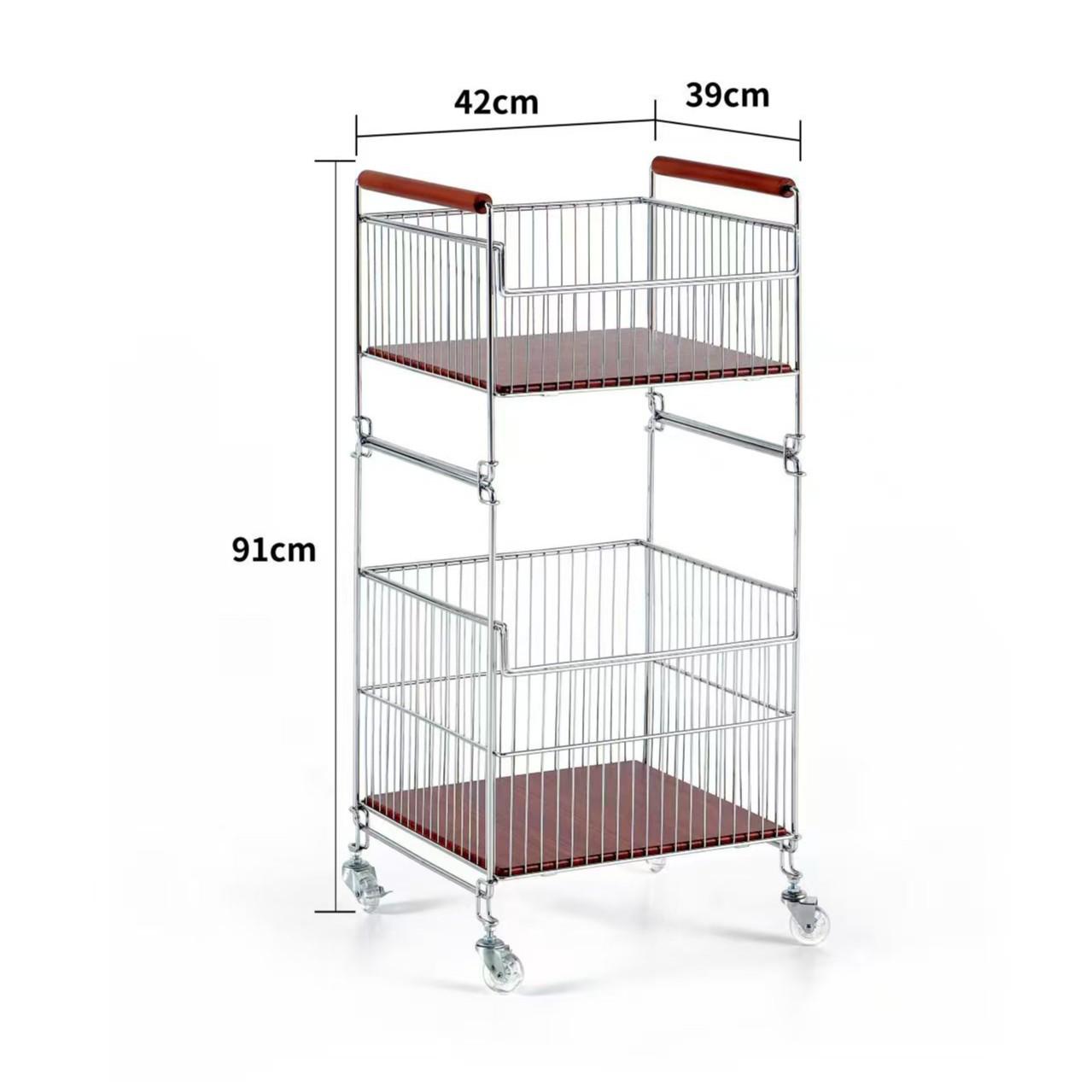 New Multi-layer Movable Laundry Basket with Removable Storage Rack for Balcony or Laundry Room