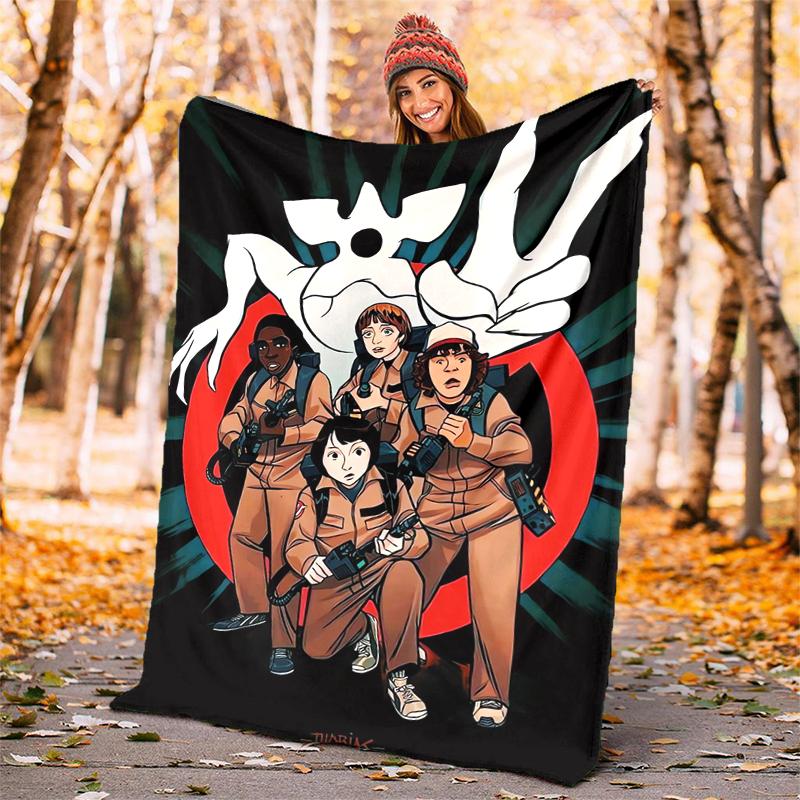 Stranger Things Flannel Blanket Soft Warm All-Season Throw, Design for Camping, Car Travel, Hiking Sofa, Bed, Office Perfect Gift for Parties