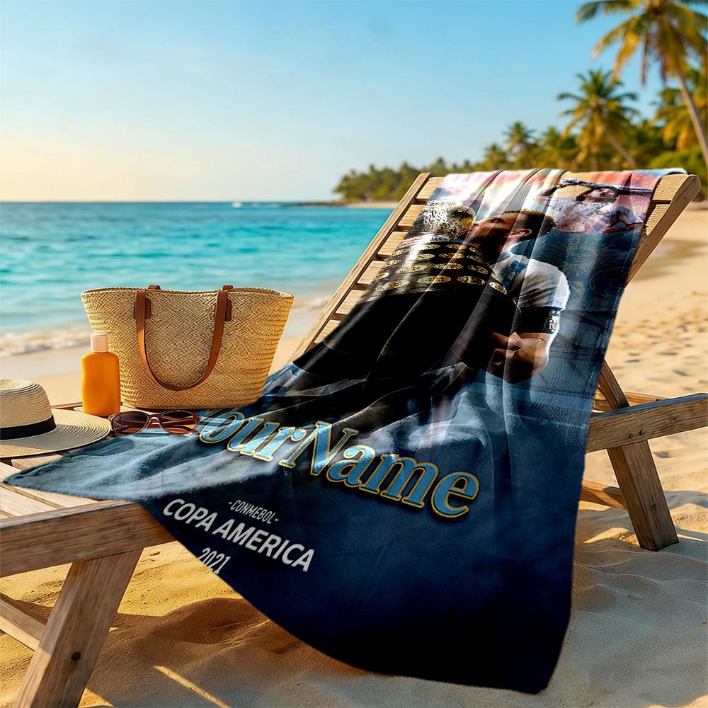 Messi Customizable Name Beach Towel High Absorbency & Quick-Dry Portable for SwimmingBeachCamping Travel Beach AccessoriesGym