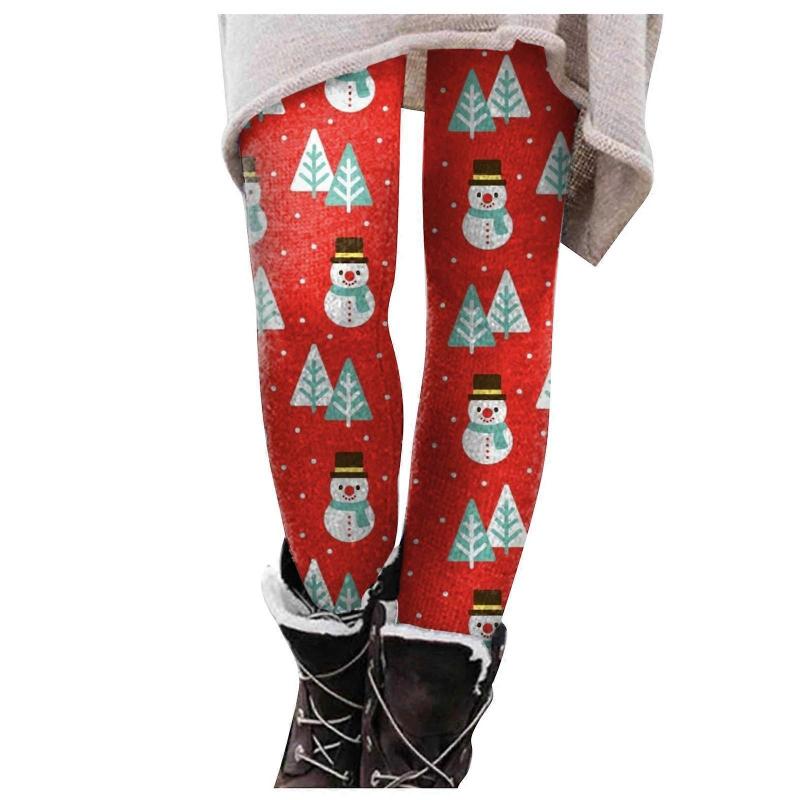 Weihnachts Schneeflocken Print Leggings Damen Winter Warm Scrunch Leggings Winter Leggings für Damen Warme Leggins Weihnachtsleggings