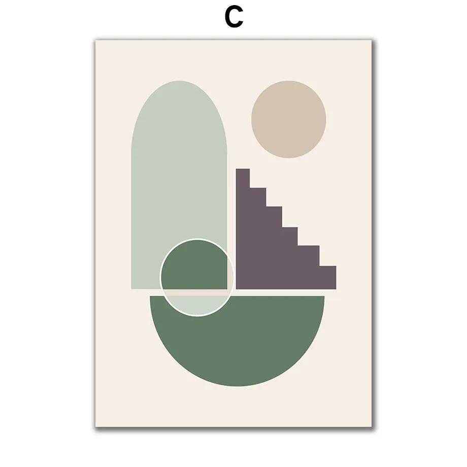 Nordic Abstract Shape Girl Line Leaf Cactus Posters and Prints Wall Art Wall Pictures for Living Room Home Decor Canvas Painting