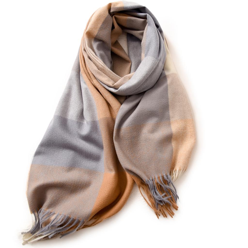 Plaid scarf women's autumn and winter imitation cashmere warm scarf office shawl with high-end scarf women's winter