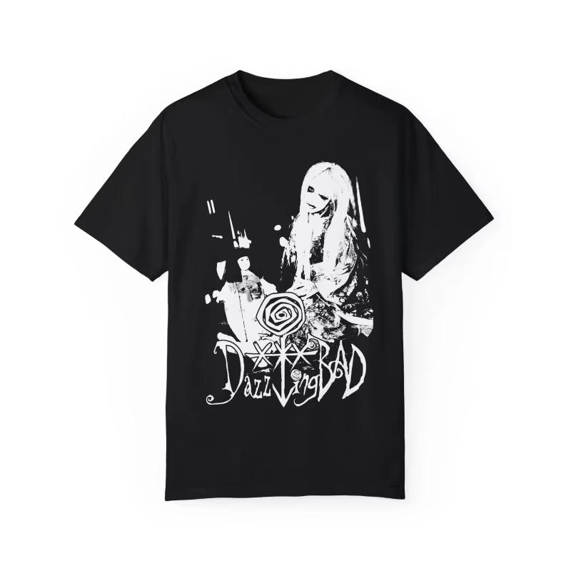 Merch Gothic Tshirt American Retro Dazzling Bad Japanese Band Summer New Retro Fashion Unisexs And Unisexs Street Wear