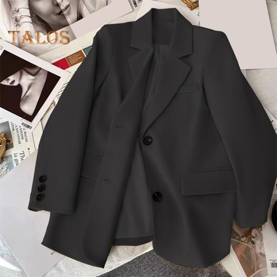 Women's Suit Spring Autumn Female Top Office Lady Blazer Loose Fit Thin Jacket Lapel Collar Coat for Work Leisure Time