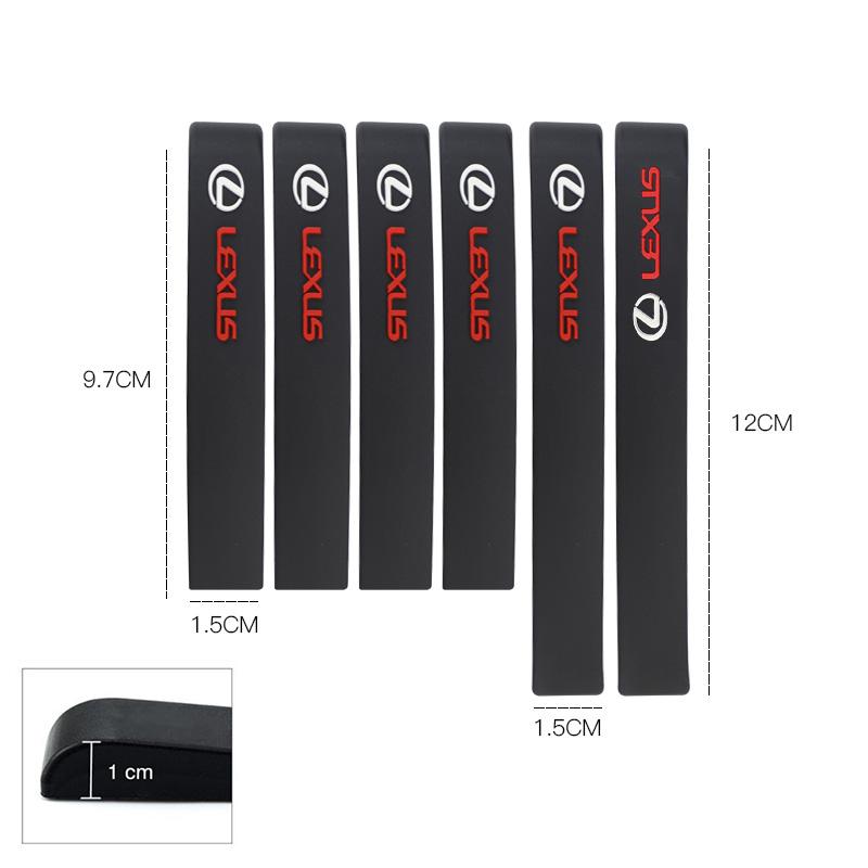 6Pcs Car Anticollision Rubber Strip Door Anti Scratch Stickers For Lexus F-SPORT ES RX NX LS UX LM LX GX LC RZ IS CT GS RC HS SC