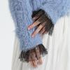 1Pair Detachable Cuffs Pearl Lace Mesh Fake Flared Sleeves Double Layer Pleated Ruched False Cuffs Sweater Blouse Wrist Warmers