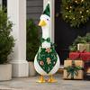 Christmas Costume Set with Santa Hat, Bib and Tie for Outdoor Yard Garden Decoration