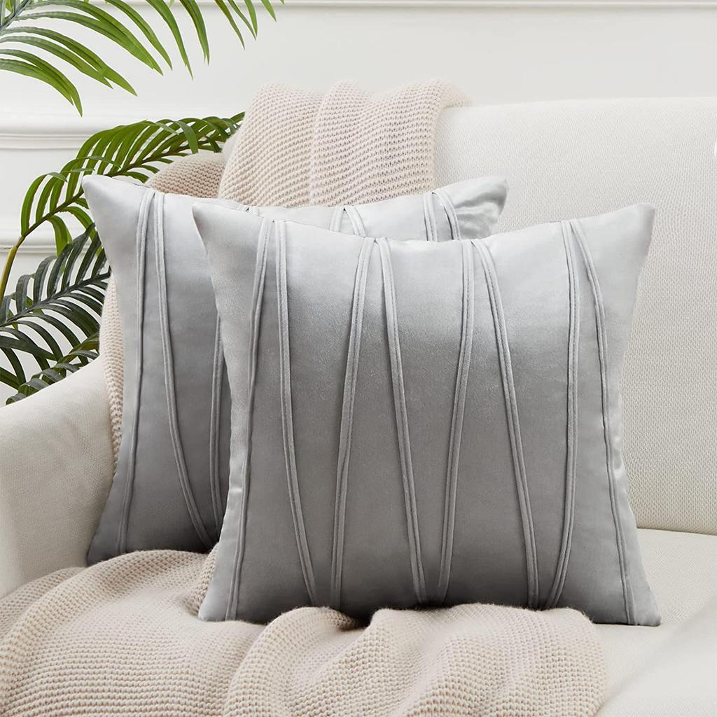 Wavy Line Velvet Pillowcase - Modern Minimalist Living Room Decor