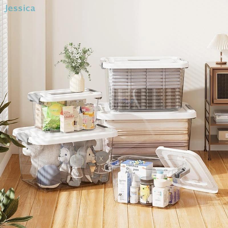 Clear Plastic Storage Box With Lid Airtight Stackable Organizer Binclear Container For Homekitchen  Closet Organization