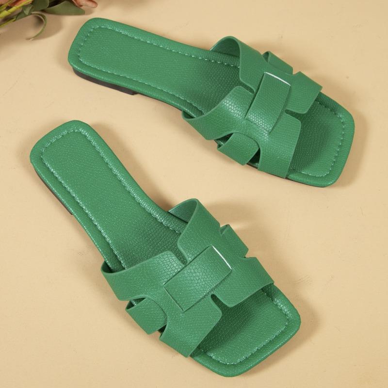 Womens Summer European and American Style Outdoor Wear Woven Flat Sole Vacation Beach Sandals Comfortable Flat Sandals