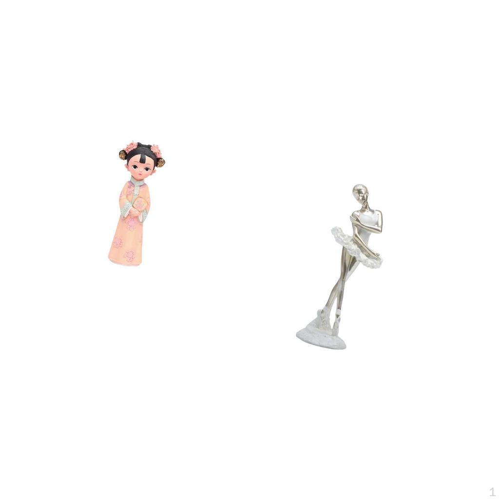 Traditional Chinese Modern Dancing Girl Resin Statue Sculpture Desktop Ornament Creative Miniature