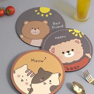 Niedliche Bären Tassenuntersetzer Cartoon Wiederverwendbare Silikon Getränkeuntersetzer Rutschfest Waschbar Hitzebeständig Glas Tasse Gummi Pad Matte